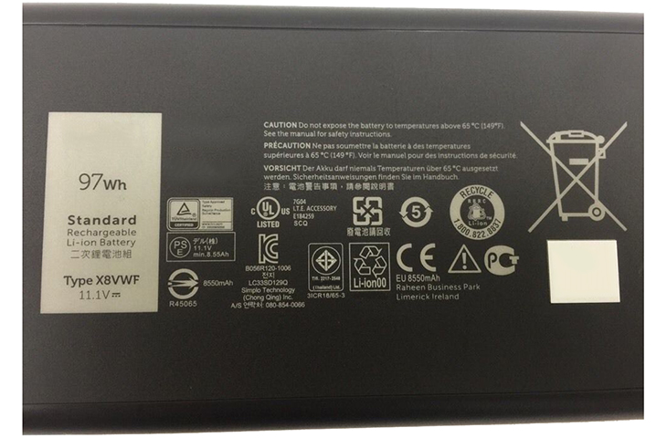 Battery for Dell X8VWF laptop